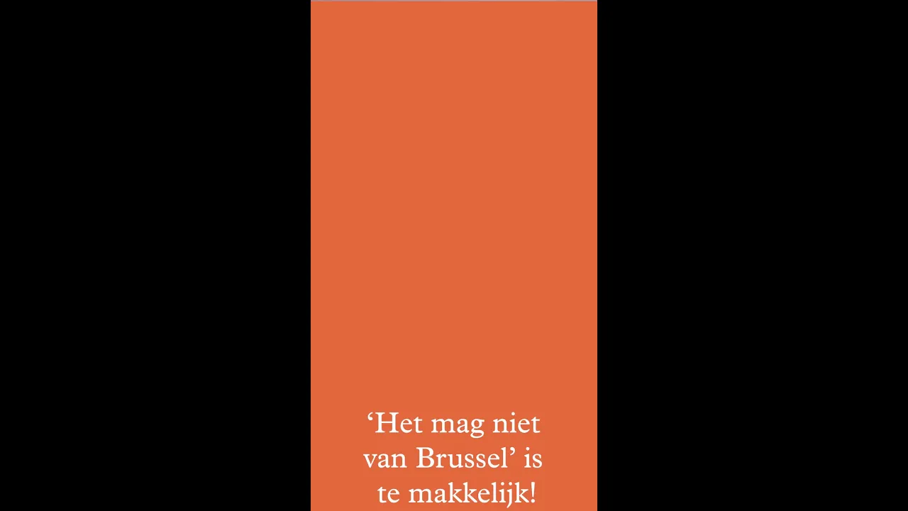 'Het mag niet van Brussel' is te makkelijk!
