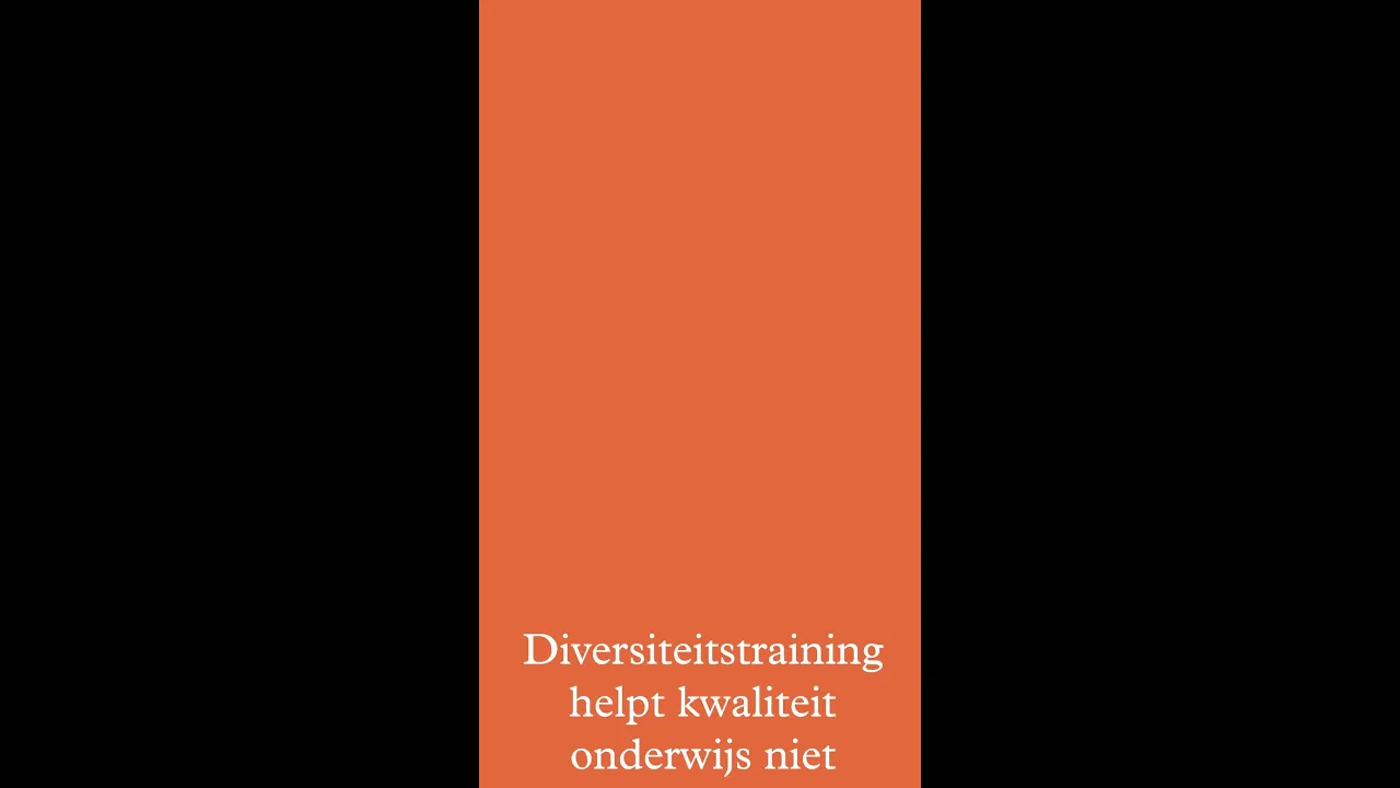 Diversiteitstraining helpt kwaliteit onderwijs niet.
